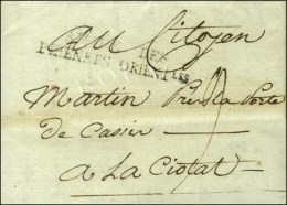 ARMEE DES / PYRENEES ORIENTles Sur Lettre Avec Texte Daté De Perpignan. 1793. - TB / SUP. - R. - Army Postmarks (before 1900)