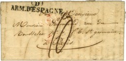 (D) / ARM. D'ESPAGNE Sur Lettre Avec Texte Daté De Pampelune. 1826. - SUP. - Legerstempels (voor 1900)