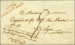 N° 34 / ARM. D'ITALIE Rouge Sur Lettre Sans Texte Daté De Bologne Le 8 Août 1806. Au Recto,... - Legerstempels (voor 1900)