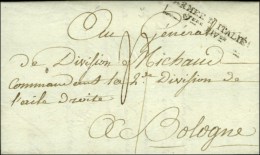 MP Encadrée ARMEE D'ITALIE / 1ere DIVon Sur Lettre Avec Texte Daté De Milan, Signé Du... - Army Postmarks (before 1900)