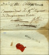 Lettre Avec Texte Du Ministère De La Guerre Daté De Paris An 2, Adressée Au Commandant Du... - Legerstempels (voor 1900)