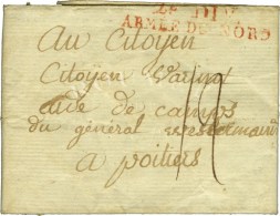 2e DIV / ARMEE DU NORD Rouge Sur Lettre Avec Texte Daté De '' Lille Ce 8 Ventôse ''. - TB / SUP. - Legerstempels (voor 1900)