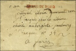 ARMEE DU NORD (44 Mm) Rouge Sur Lettre Avec Texte Daté De Courtrai 1794. - TB. - Legerstempels (voor 1900)