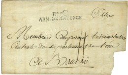 Don C / ARM. DE MAYENCE Sur Lettre Avec Texte Partiel Daté De Mayence An 7. - TB / SUP. - Army Postmarks (before 1900)