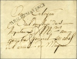 ARM. DE MAYENCE Sur Lettre Avec Texte Daté De Strasbourg Le 17 Ventôse. - SUP. - Army Postmarks (before 1900)