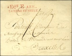 Don E ARM / SAMBRE ET MEUSE Rouge Sur Lettre Avec Texte Daté D'Aix La Chapelle Le 25 Vendémiaire An 4... - Legerstempels (voor 1900)