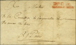 Don C ARM. / SAMBRE ET MEUSE Rouge Sur Lettre Avec Texte Partiel Non Daté Adressée En Franchise... - Sellos De La Armada (antes De 1900)