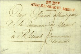 3e Don / ARM. SAMBRE ET MEUSE Rouge Sur Lettre Avec Texte Daté De Putendem An 3. - SUP. - R. - Sellos De La Armada (antes De 1900)