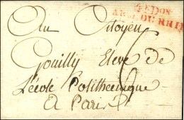 4e Don / ARM DU RHIN Rouge Sur Lettre Avec Texte Daté De Nordtigen An 8. - TB / SUP. - Legerstempels (voor 1900)