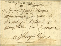 ARMÉE DU RHIN (46 Mm, U Normal) Sur Lettre Avec Texte Daté De Kapffervair. 1793. - TB. - Legerstempels (voor 1900)