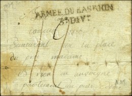 ARMEE DU BAS RHIN / 3e DIVon Sur Lettre Avec Texte Daté '' Isle Dalon An 2 ''. - TB. - Legerstempels (voor 1900)