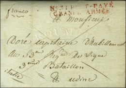 N° 31 PORT-PAYÉ / GRANDE ARMÉE Rouge Sur Lettre Avec Texte Daté '' Place De Rimini Le 8... - Army Postmarks (before 1900)