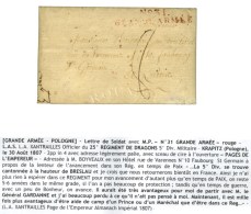 N° 31 / GRANDE ARMÉE Rouge Sur Lettre Avec Très Bon Texte Daté De Krapitz (Pologne) Le 30... - Bolli Militari (ante 1900)