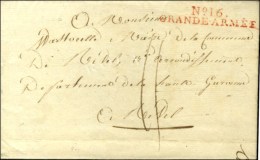N° 16 / GRANDE ARMÉE Rouge Sur Lettre Avec Texte Daté De Crassen Le 21 Mai 1808. - SUP. - R. - Legerstempels (voor 1900)
