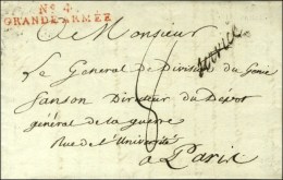 N° 4 / GRANDE ARMEE Rouge + Griffe ' Service ' Sur Lettre Avec Texte Daté De Cassel Le 19 Avril 1808... - Legerstempels (voor 1900)