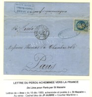 Lettre Avec Texte Daté De Lima Le 18 Décembre 1869 Acheminée Et Postée à St... - Autres & Non Classés