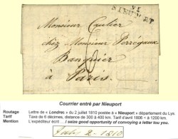 Lettre Avec Texte Daté De Londres Le 2 Juillet 1810 Acheminée Et Postée Au Bureau De Nieuport... - Altri & Non Classificati