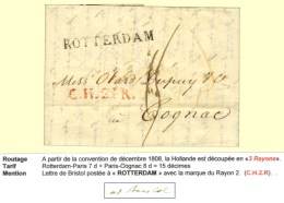 Lettre Avec Texte Daté De Bristol Le 20 Octobre 1809 Acheminée Jusqu'à Rotterdam Pour Cognac.... - Other & Unclassified