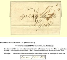 Lettre Avec Texte Daté De Londres Le 7 Octobre 1803 Acheminée Par Hambourg. Au Verso Cachet Rouge Du... - Otros & Sin Clasificación
