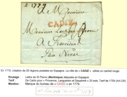 Lettre Avec Texte Daté St Pierre De La Martinique Le 12 Octobre 1779 Pour Nerac Déposée... - Other & Unclassified