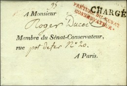 PRÉTURE DU SÉNAT / CONSERVATEUR Rouge + Griffe CHARGÉ Sur Lettre Avec Texte Daté De... - Cartas Civiles En Franquicia