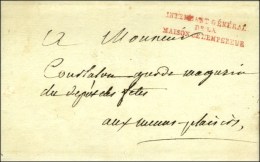 INTENDANT GÉNÉRAL / DE LA / MAISON DE L'EMPEREUR Rouge (41 Mm) Sur Lettre Avec Texte Daté De... - Cartas Civiles En Franquicia