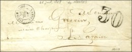 Càd NANTES / BOITE MOBILE Taxe 30 DT Sur Lettre Avec Texte De Nantes Pour St Nazaire. 1858. - TB / SUP. - R.... - Other & Unclassified
