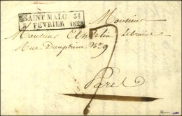 Cachet D'essai Encadré ST MALO 34 / 3 FEVRIER 1828. - SUP. - R. - Other & Unclassified