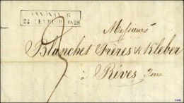Cachet D'essai Encadré ANNONAY 6 / 22 FEVRIER 1828. - SUP. - RR. - Other & Unclassified