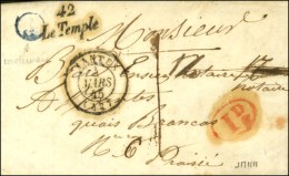 42 / Le Temple Càd T 15 NANTES B. RUR. J Bleu Sur Lettre Avec Texte Daté Cordenais Le 3 Mars 1845... - ....-1700: Precursors