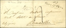 42 / Port-St Père Taxe Tampon 4 Sur Lettre Pour Bruxelles. Utilisation Exceptionnellement Tardive. 1856. -... - ....-1700: Voorlopers