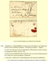 '' Deb De Grenade Sur L'Adour '' Sur Lettre Avec Texte De Sarreguemines Pour Grenade Sur Garonne. 1788. - TB. - R. ... - ....-1700: Voorlopers
