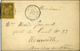 Càd LIGNE N / PAQ. FR. N°7 / N° 93 (infime Def.) Sur Lettre Pour Marseille. 1879. - TB. - Posta Marittima