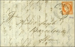 Càd ADMON DE CAMBIO / BARCELONA / N° 38 Sur Lettre Avec Texte Daté De Manchester Le 29 Juin 1875... - Correo Marítimo