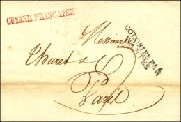 Lettre Avec Texte Daté De Cayenne Le 1er Janvier 1826 Pour Paris. Au Recto, Griffe Rouge GUYANNE FRANCAISE... - Maritime Post