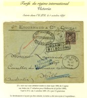 Càd COGNAC / CHARENTE / N° 97 Sur Lettre Pour Melbourne Réexpédiée à... - 1876-1878 Sage (Type I)