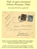 Càd BESANCON / DOUBS / N° 89 + 90 Sur Lettre Adressée à Papeete. La Lettre A... - 1876-1878 Sage (Type I)