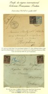 Lot De 2 Lettres Affranchies à 25c. Et 50c. Adressées à Haiphong (Tonkin). - TB / SUP. - 1876-1878 Sage (Type I)