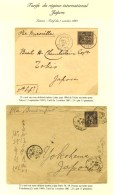 Lot De 2 Lettres Affranchies à 25c. Pour Le Japon (Tokyo Et Yokohama). - TB. - 1876-1878 Sage (Type I)