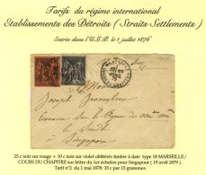 Càd MARSEILLE / COURS DU CHAPITRE / N° 89 + 91 Sur Lettre Adressée à L'économe Sur... - 1876-1878 Sage (Type I)