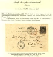 Càd GARE DE NICE / ALPES-MARmes / N° 103 Sur Carte Pour Chemulpo (Corée) Cachet De Transit... - 1876-1878 Sage (Type I)