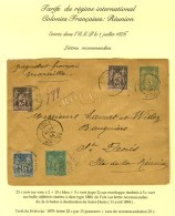 Càd FOIX / ARIEGE / N° 75 + 90 + 97 (2) Sur Enveloppe Timbrée à 5c. Vert... - 1876-1878 Sage (Type I)