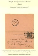 Càd PARIS 18 / R. D'AMSTERDAM Sur Carte-lettre Timbrée à 25c. Pour Aden. 1908. - TB. - 1876-1878 Sage (Type I)