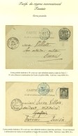 Lot De 2 Cartes Affranchies à 10c. Oblitérées Càd Bleu De Paris Pour La Tunisie (Tunis... - 1876-1878 Sage (Type I)