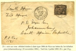 Càd NICE / PLACE GRIMALDI / N° 97 Sur Lettre Pour Johannesbourg. 1896. - TB. - 1876-1878 Sage (Type I)