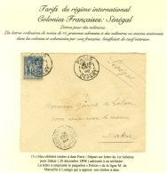 Càd PARIS / DEPART / N° 90 Sur Lettre Adressée Au Tarif De Militaire à Dakar. Au Recto... - 1876-1878 Sage (Type I)