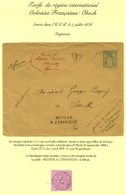 Càd HORNOY / SOMME Sur Enveloppe Timbrée à 5c. Vert Pour Obock. Le Destinataire étant... - 1876-1878 Sage (Type I)