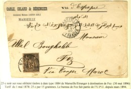 Càd MARSEILLE / ETRANGERS / N° 97 Sur Lettre Pour Fez. 1896. - TB. - 1876-1878 Sage (Type I)