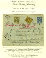 Càd PARIS 21 / R. DE LA BASTILLE / N° 82 + 96 Sur Entier à 15c. Recommandé 4 Ports Avec... - 1876-1878 Sage (Type I)