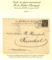 Càd PARIS 16 / R REAUMUR / N° 97 Sur Lettre Pour Funchal (Ile De Madère). 1899. - TB. - 1876-1878 Sage (Type I)